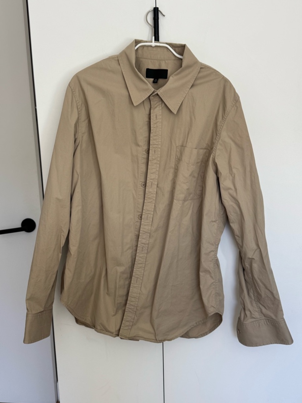 Nili Lotan Taupe Button-Up Shirt